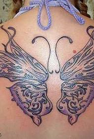 малюнак татуіроўкі спіны крыла матыля