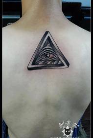 back triangle eye tattoo pattern