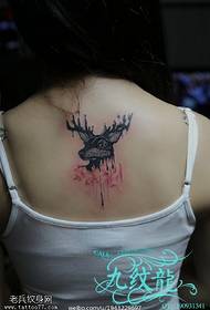 Back Ink Deer Tattoo Pattern