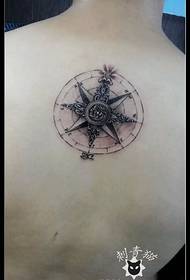 Bagerste kompas tatoveringsmønster