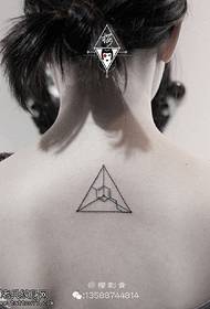 back triangle geometric tattoo pattern