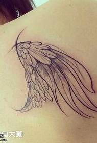 back wings tattoo pattern