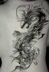 muguras abstraktais pūķa tetovējuma raksts