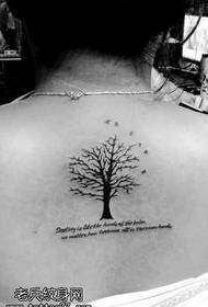 back beautiful fresh tree tattoo pattern