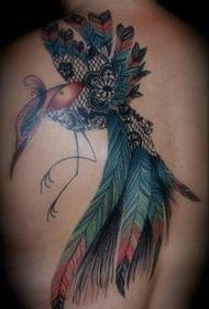 male back decorated beautiful phoenix tattoo picture