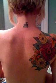 back flower tattoo pattern