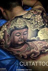 classic tattoo on the back of the Buddha tattoo pattern