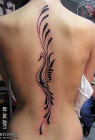 Back Art Bird Tattoo Pattern