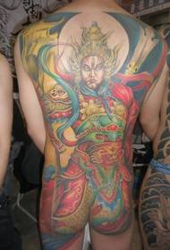 belakang badan penuh warna Erlang Tuhan tattoo kerja corak