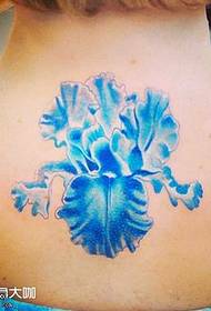 Back Blue Flower Tattoo Pattern