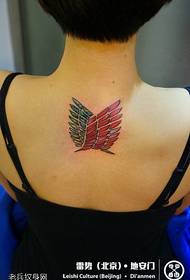 color handsome wings tattoo pattern