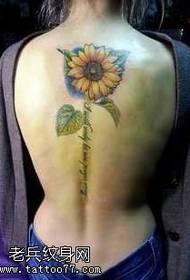 back beautiful Japanese-Japanese sunflower tattoo pattern  77810 - Back classic Japanese style Musashi tattoo tattoo