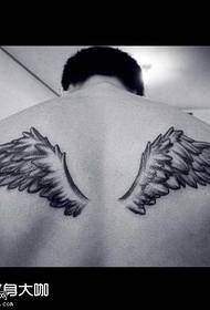 back wings tattoo pattern
