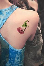 small and lovely cherry tattoo