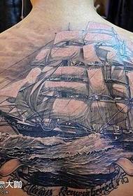 back tattoo sailing ຮູບແບບ