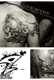 Rich auspicious Tang lion tattoo pattern