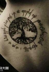 aizmugures koka iedomības tetovējuma modelis