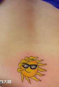Back Small Sun Tattoo Pattern