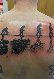 čovjek natrag vrlo značajan uzorak tetovaže