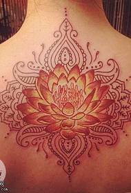 back man lotus tattoo paterone