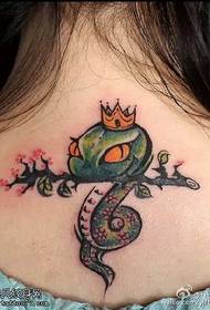 realistic crown snake tattoo pattern