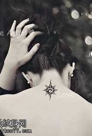 Обратно цвете татуировка на цветя 77101 - Обратно слънце Луна Тотем татуировка модел