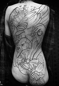 back thorn swans tattoo pattern