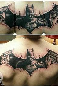 背部蝙蝠侠纹身图案