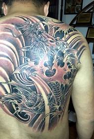traditional squid tattoo covering half a back