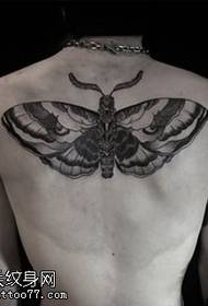 back prick moth tattoo pattern