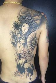 80 male half-back personality flower tattoo  77650 - handsome wing tattoo on the back of the man
