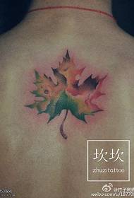 back painted maple leaf tattoo pattern