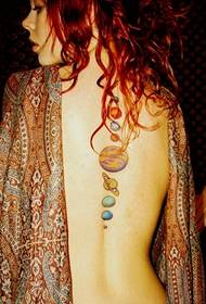 Schönheit zurück schön Sonnensystem Tattoo-Muster