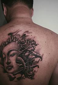 fog and magic stitching of the evil back tattoo