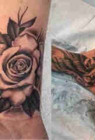Arm tattoo material, male bird, wrist and rose tattoo picture