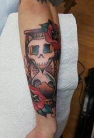 Tattoo hourglass boy's arm on hourglass and skull tattoo picture