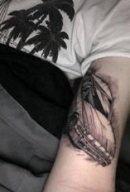 Car tattoo boy's arm on black car tattoo picture