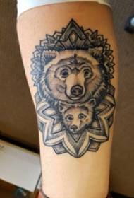 Arm tattoo picture boy's arm on vanilla flower and bear tattoo picture