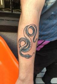 Materiál na tetovanie ramien, mužský had, obrázok na tetovanie