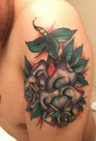 Flower tattoo, boy's arm, flower tattoo picture
