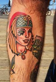 Mermaid tattoo, male hand, colored mermaid tattoo picture