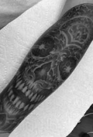 Tattoo skull girl black grey tattoo skull girl arm