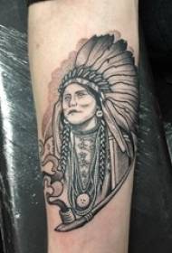 Indian chief tattoo male student arm on black indian chief tattoo picture