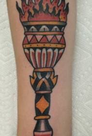 Arm tattoo material girl colored torch tattoo picture on arm
