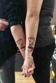 Ghost tatuering mönster svart spöke tatuering bild på par arm