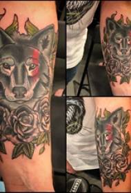Wolf and flower tattoo pattern schoolboy arm on wolf and flower tattoo picture