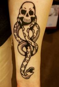 skull and snake tattoo pattern girl arm skull and snake tattoo picture