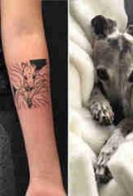 百樂動物紋身女孩手臂上的幾何動物紋身圖片
