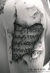 Umetniški mojster Arm Crack Vzorec Tattoo