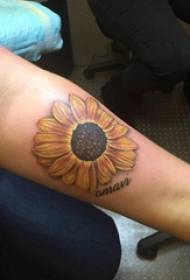Sunflower tattoo picture boy arm on sunflower tattoo picture